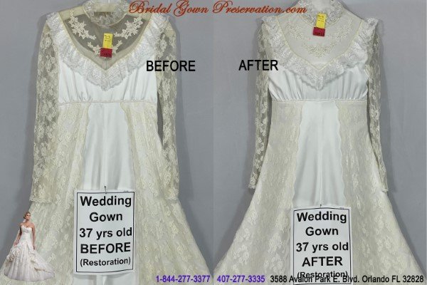 Wedding Gown Cleaning, Preservation & Restoration by BridalGownPreservation.com