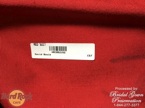 Hard Rock Cafe-David Bowie Red suit-restored by Bridal Gown Preservation.com