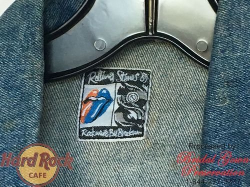 Hard Rock Cafe; Rolling Stones-Jacket Restoration; by Bridal Gown Preservation.com; 1-844-277-3377;